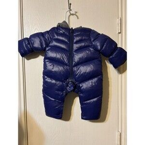 Ohrwurm Unisex Hooded Puffer Snowsuit 6-12 Months Blue Zip Up Snap Legs Warm